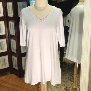 NWOT - H by Halston white v-neck modal top